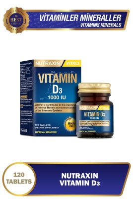 Nutraxin Vitamin D3 1000 Iu 120 Tablet - Nutraxin