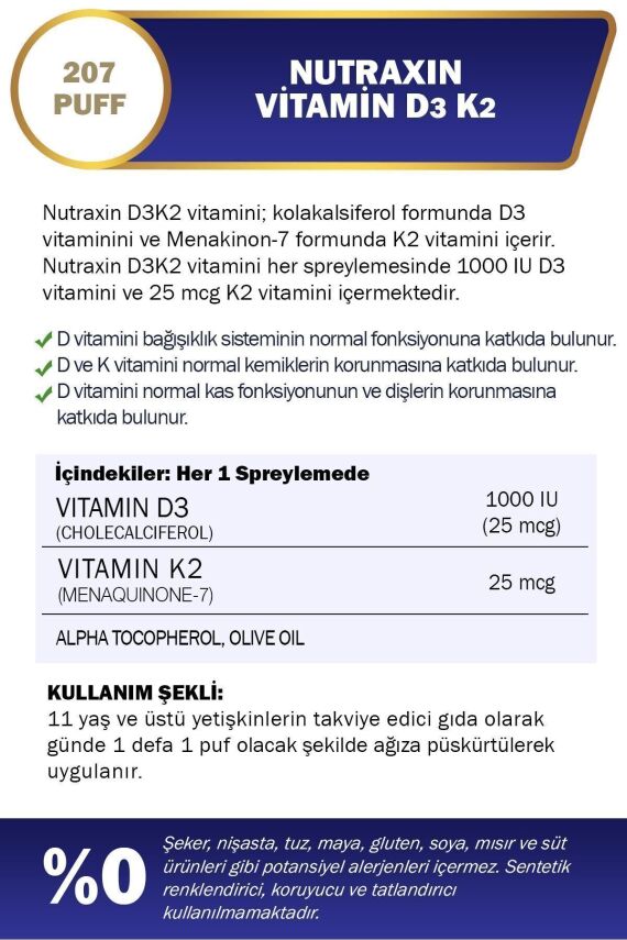 Nutraxin Vitamin D3k2 Sprey 30 ml - 3