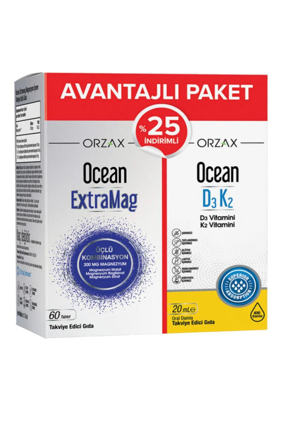 Ocean Extramag 60 Tablet D3 K2 20 ml %25 Kofre 8697595874011 - 1