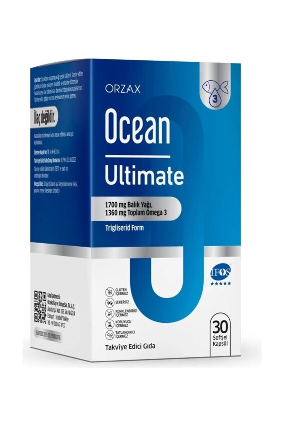 Ocean Ultimate Balık Yağı 1700 mg 30 Softjel Kapsül - 1