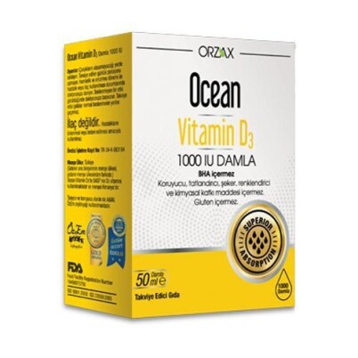 Ocean Vitamin D3 1000 Iu Damla 50 Ml - Ocean