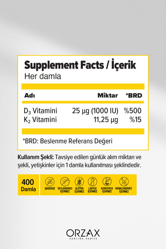 Orzax D3K2 20ml Damla - 3