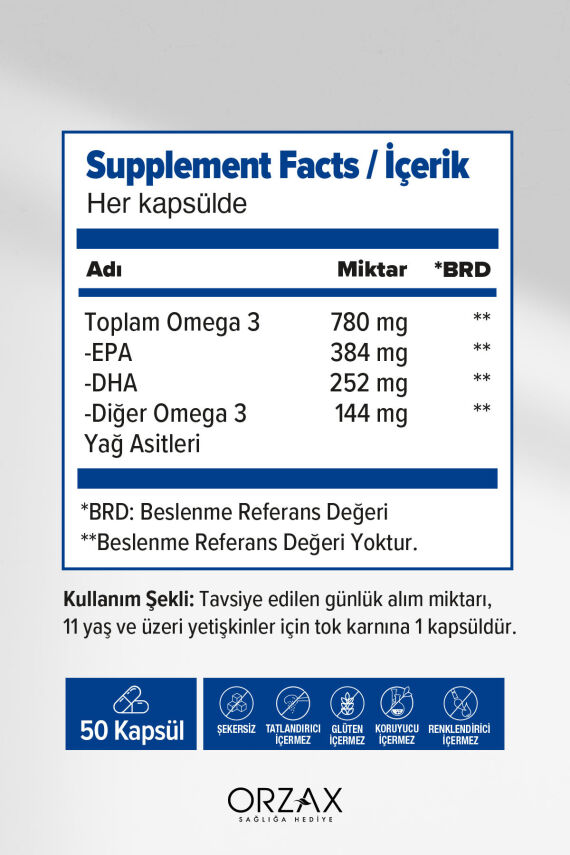 Plus Omega 3 Balık Yağı - EPA, DHA, OMEGA 3 - 1200 Mg - 50 Kapsül (Emilimi Yüksek Trigliserit Form) - 2