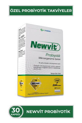 Newvit Probiyotik 30 Kapsül | 14 Farklı Probiyotik Kültür + L-Glutamin İlavelidir - Newvit