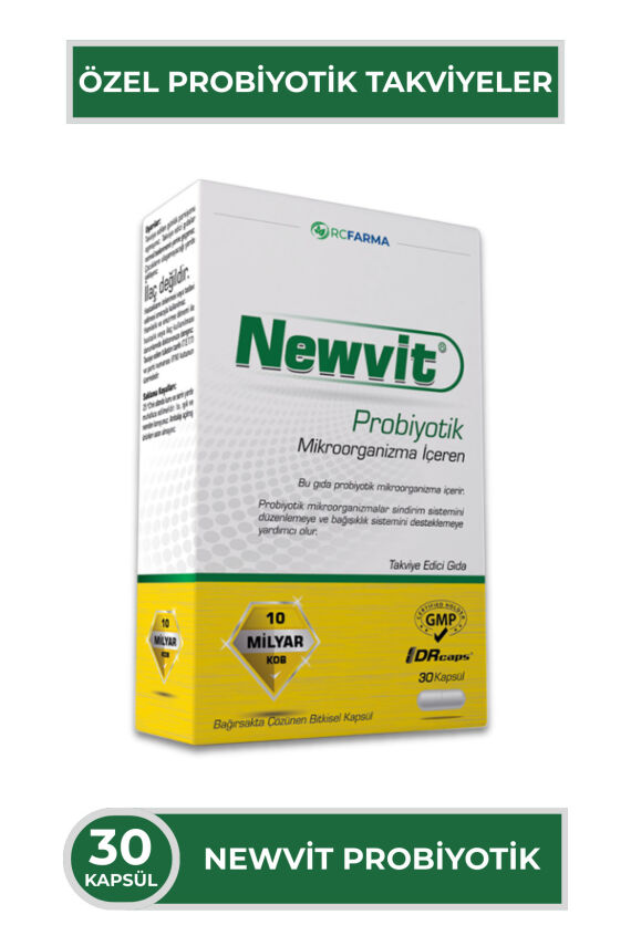 Newvit Probiyotik 30 Kapsül | 14 Farklı Probiyotik Kültür + L-Glutamin İlavelidir - 1