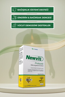 Newvit Probiyotik 30 Kapsül | 14 Farklı Probiyotik Kültür + L-Glutamin İlavelidir - 4
