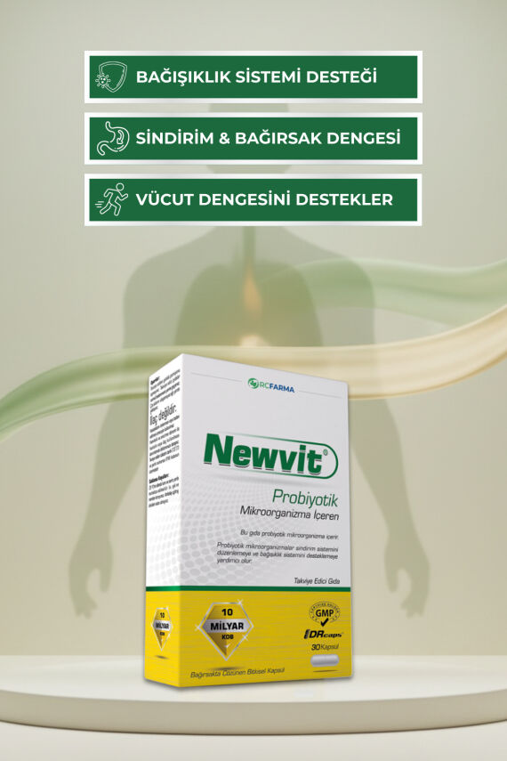 Newvit Probiyotik 30 Kapsül | 14 Farklı Probiyotik Kültür + L-Glutamin İlavelidir - 4