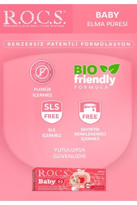 Rocs Baby 0-3 Yaş Arası Elma Püresi Tadında Diş Macunu 35 ml - 4