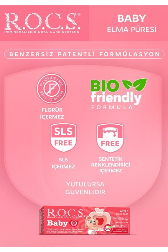 Rocs Baby 0-3 Yaş Arası Elma Püresi Tadında Diş Macunu 35 ml - 4