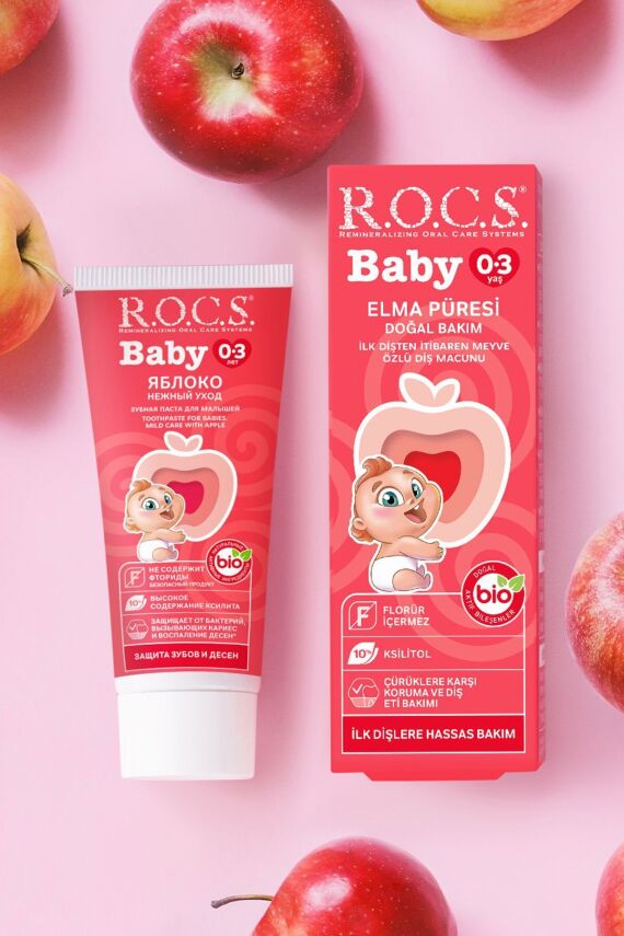Rocs Baby 0-3 Yaş Arası Elma Püresi Tadında Diş Macunu 35 ml - 6