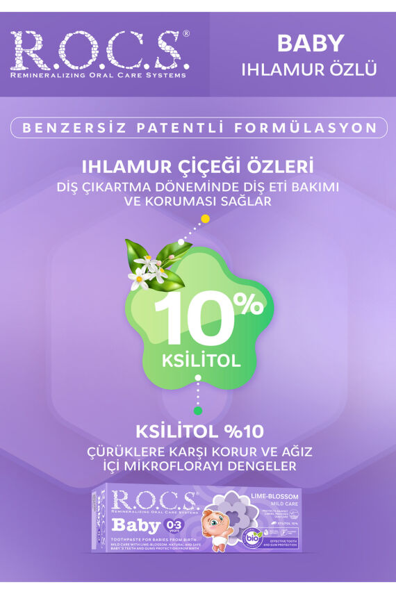 Rocs Baby 0-3 Yaş Arası Yutulabilir Diş Macunu Ihlamur Özlü 35 ml - 2