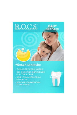R.O.C.S. Baby 0-3 Yaş Muz Püresi Tadında Bebek Diş Macunu 45G - 3