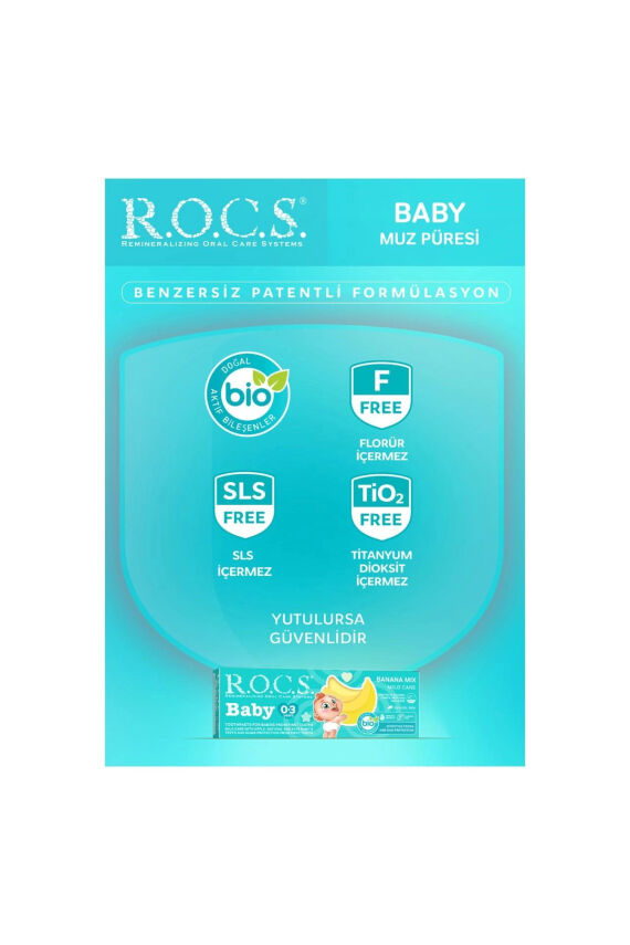 R.O.C.S. Baby 0-3 Yaş Muz Püresi Tadında Bebek Diş Macunu 45G - 4