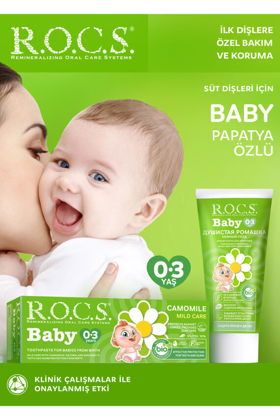 Rocs Baby 0-3 Yaş Papatya Özlü Diş Macunu - 1