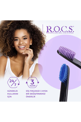 Rocs Black Edition Özel Kıl Dokulu Diş Fırçası - Orta Sert (1 Adet) - 5