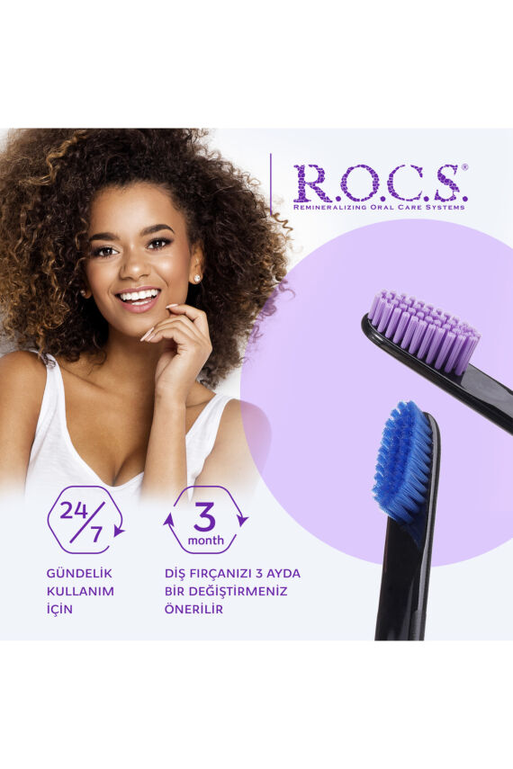 Rocs Black Edition Özel Kıl Dokulu Diş Fırçası - Orta Sert (1 Adet) - 5