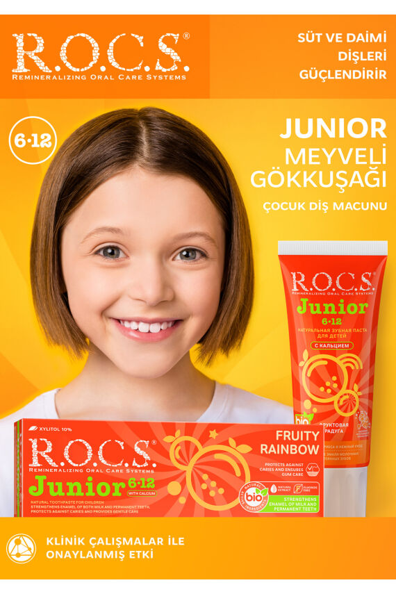 Rocs Junior 6-12 Yaş Meyveli Gökkuşağı Diş Macunu 60 ml - 1