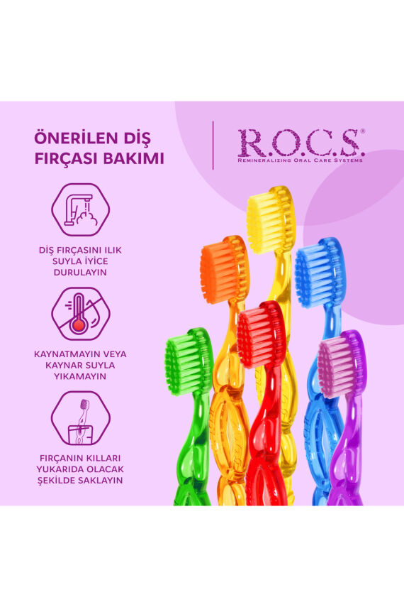 Rocs Kıds 3-7 Yaş Diş Fırçası - Mor Renk - 7