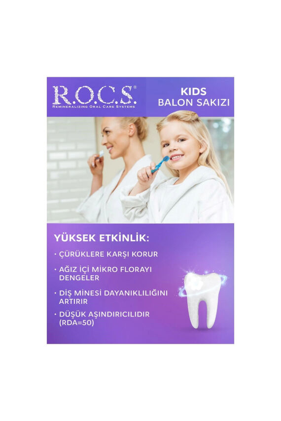 Rocs Kids 4-7 Yaş Diş Macunu Balon Sakızı 45 gr - 3