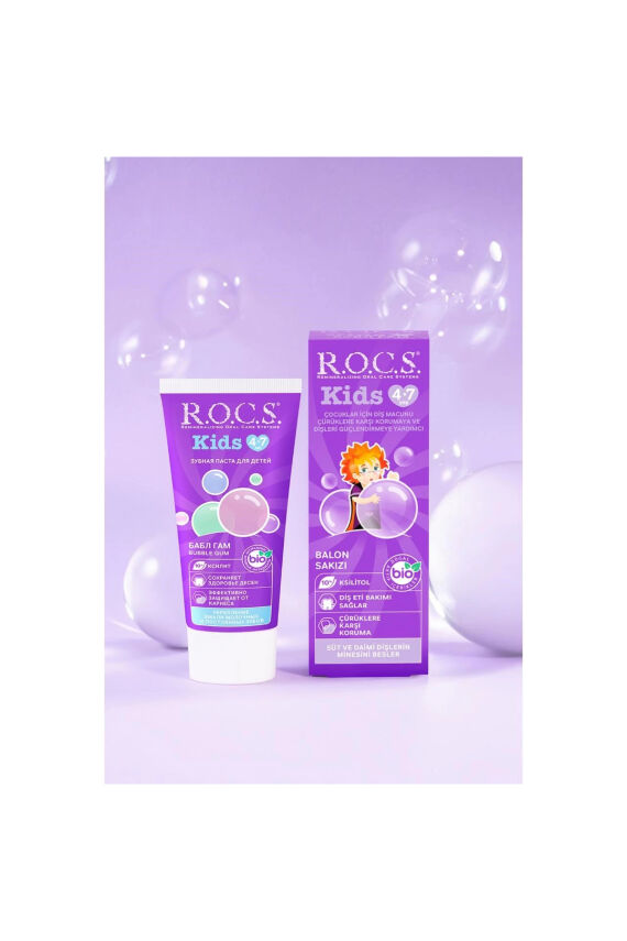 Rocs Kids 4-7 Yaş Diş Macunu Balon Sakızı 45 gr - 5