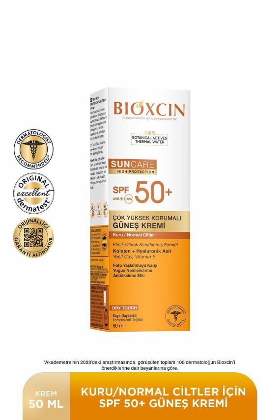 Bioxcin Sun Care Spf 50 Çok Yüksek Korumalı Güneş Kremi 50 ml Kuru Ve Normal Cilt - Kolajen Hyaluronik Asit - 1