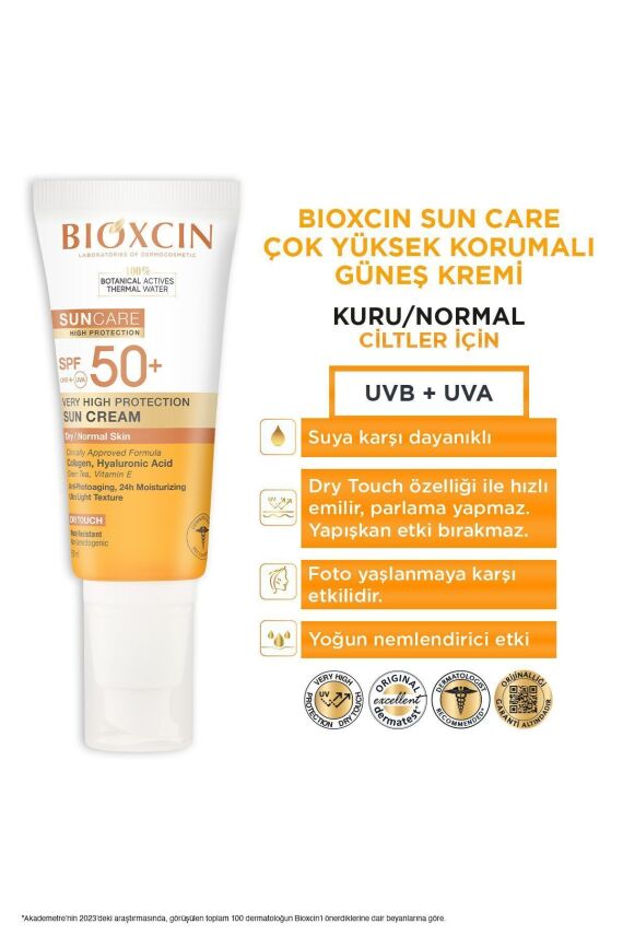 Bioxcin Sun Care Spf 50 Çok Yüksek Korumalı Güneş Kremi 50 ml Kuru Ve Normal Cilt - Kolajen Hyaluronik Asit - 3