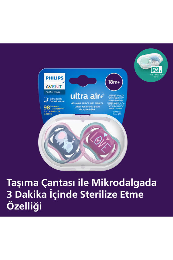 Ultra Air Emzik 18+ Ay, 2'li Paket, Kız, SCF349/22 - 2