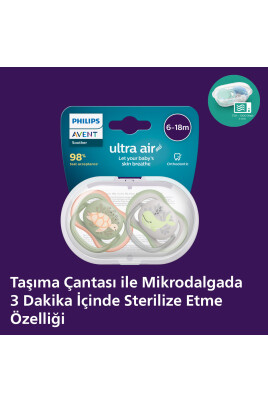 Ultra Air Emzik 6-18 Ay, 2'li Paket, Erkek, SCF085/60 - 2