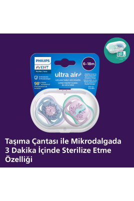 Ultra Air Emzik 6-18 Ay, 2'li Paket, Kız, SCF085/61 - 2