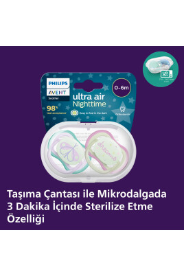 Ultra Air Gece Emziği 0-6 Ay, 2'li Kız, SCF376/19 - 5