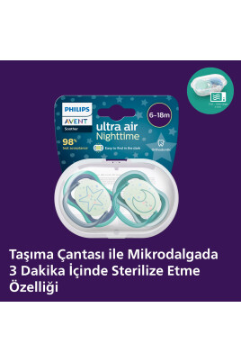 Ultra Air Gece Emziği 6-18 Ay, 2'li Erkek, SCF376/13 - 3