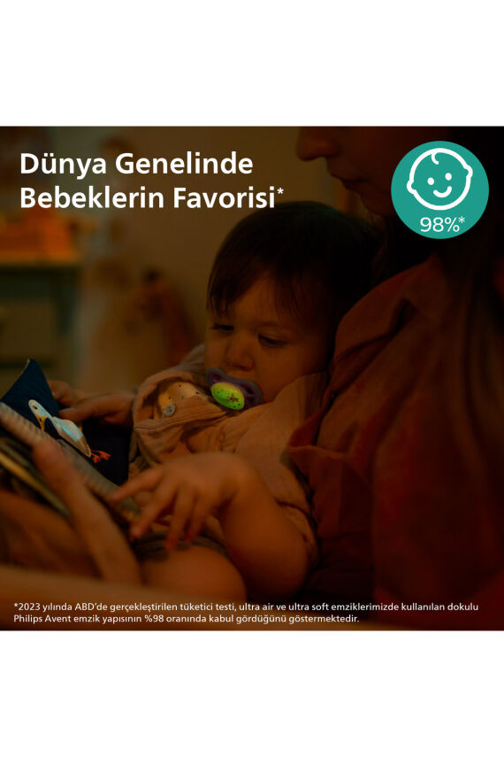 Ultra Air Gece Emziği 6-18 Ay, 2'li Kız, SCF376/14 - 3