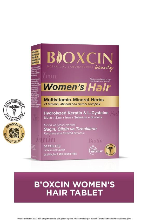 Bioxcin Womens Hair 30 Tablet - Keratin Kolajen Biotin Çinko Demir Selenyum Dul Avrat L Sistein. - 1